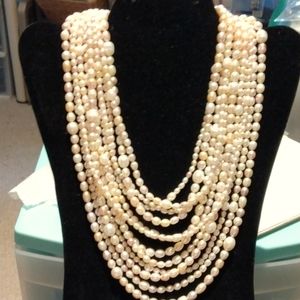 Vintage Ross Simons Multistrands Pearl Necklace